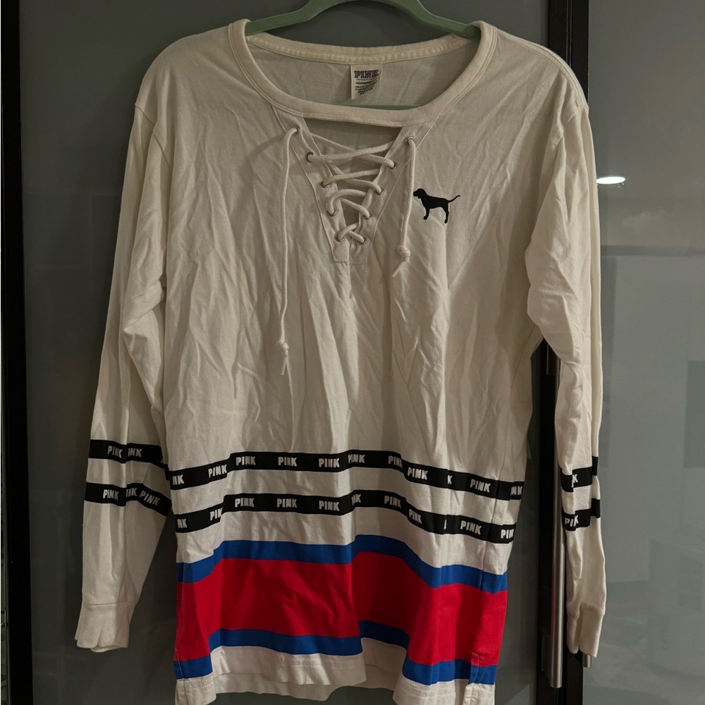 tie up pink long sleeve